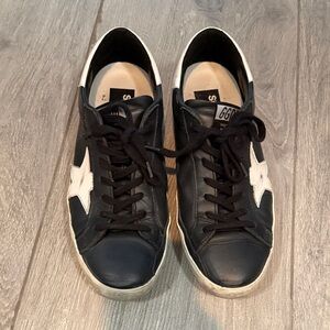 Golden Goose Black Sneakers with White Star